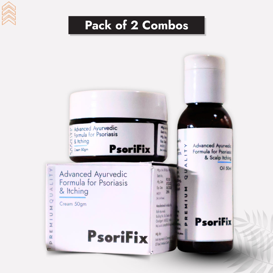 Advanced Ayurvedic Solution Kit for Psoriasis & itching (Oil + Herbal Cream)